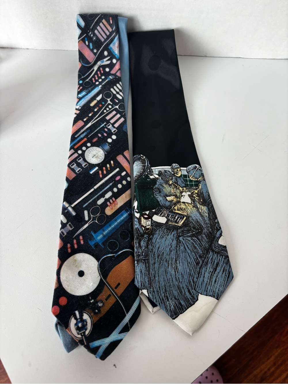 Vintage The Doctor Neckties Nurse Dr Surgeon Mens Neckwear Good Condition